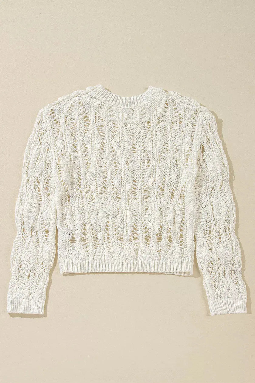 Hollow Out Long Sleeve Sweater  Style Ratio