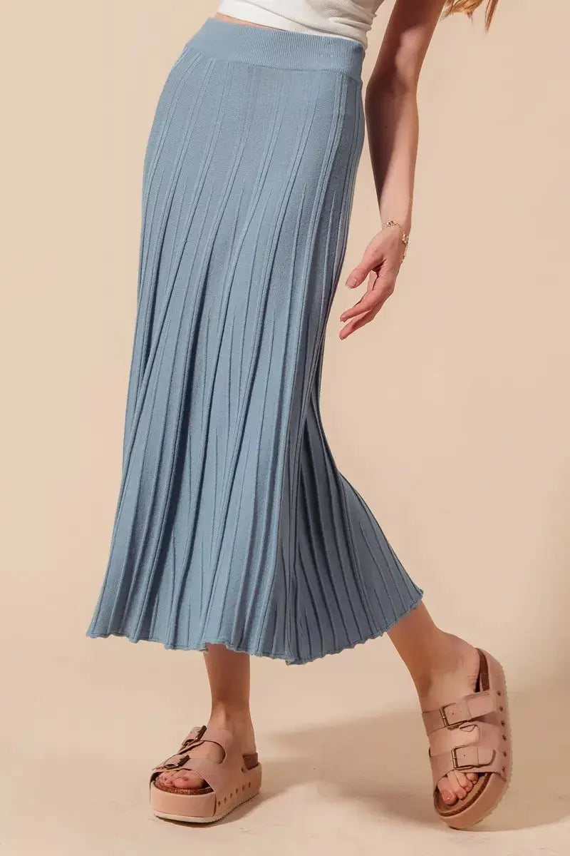 SO ME  A Line Knitted Sweater Midi Length Skirt  Style Ratio