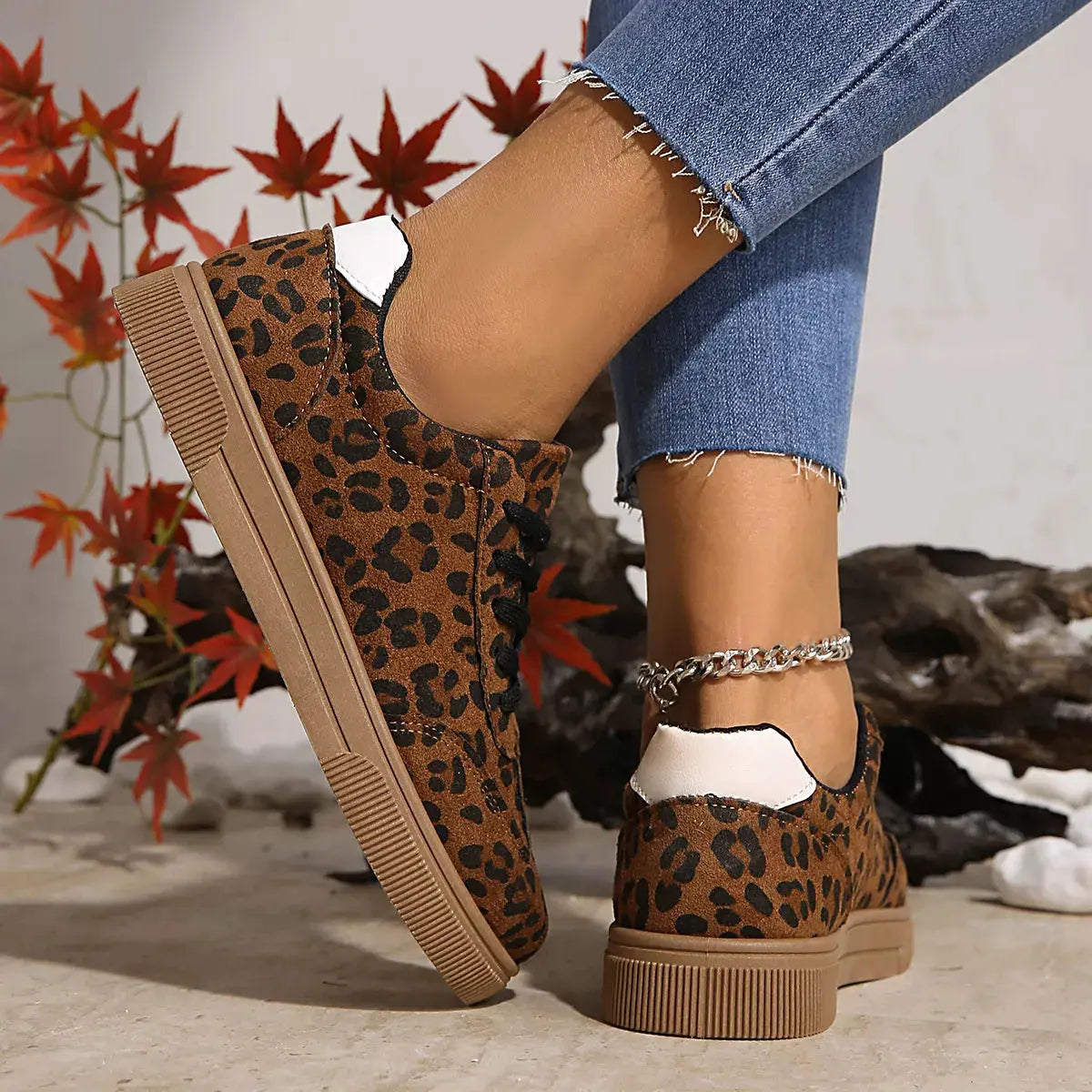 Leopard Lace Up Sneakers  Style Ratio