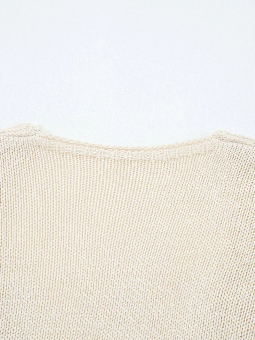 Hollowed Knit Open Front Cardigan  Style Ratio