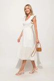 And The Why Ruffle Sleeve Front Smocked Tiered Midi Dress  Style Ratio