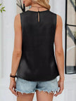 Pleated Round Neck Tank Top  Style Ratio