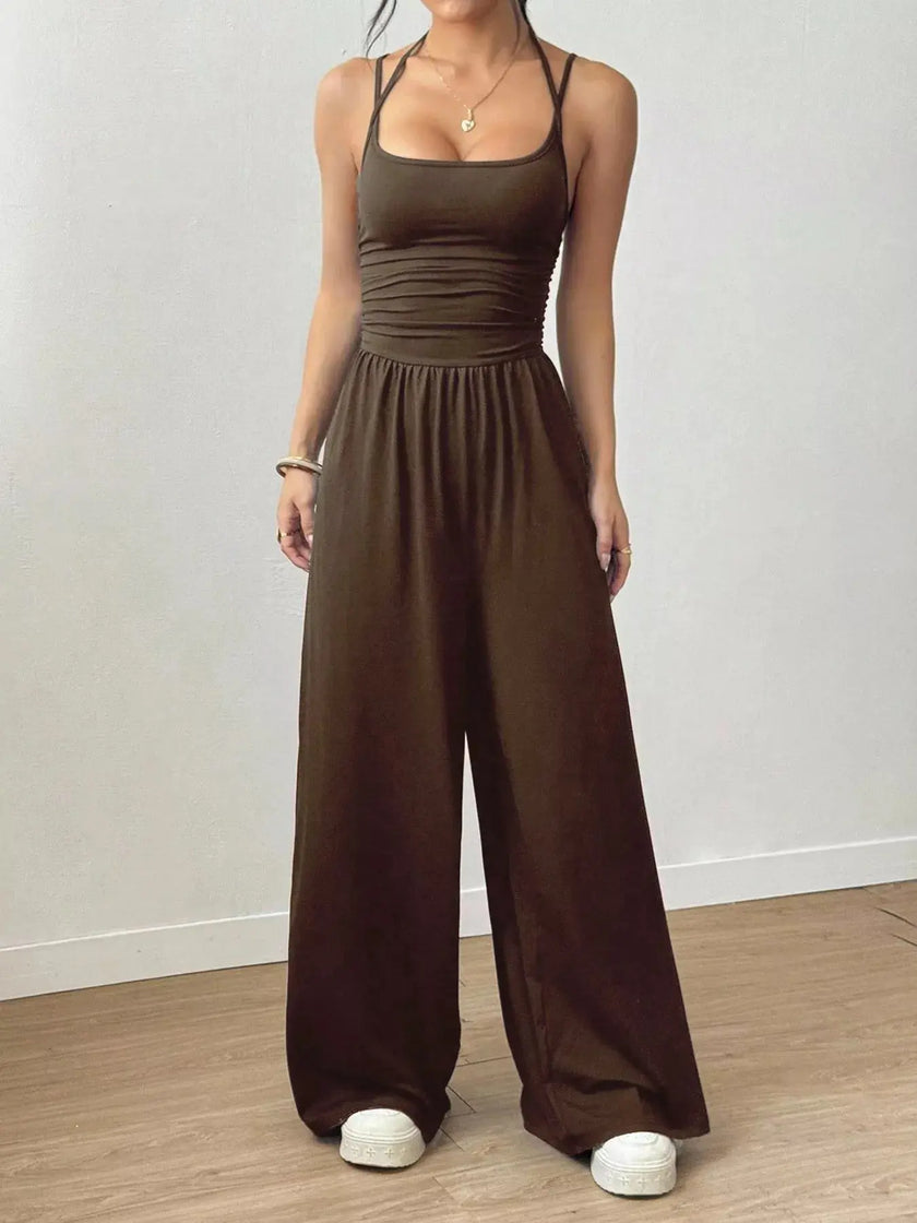 Sleeveless Wide Leg Casual Jumpsuit  Style Ratio