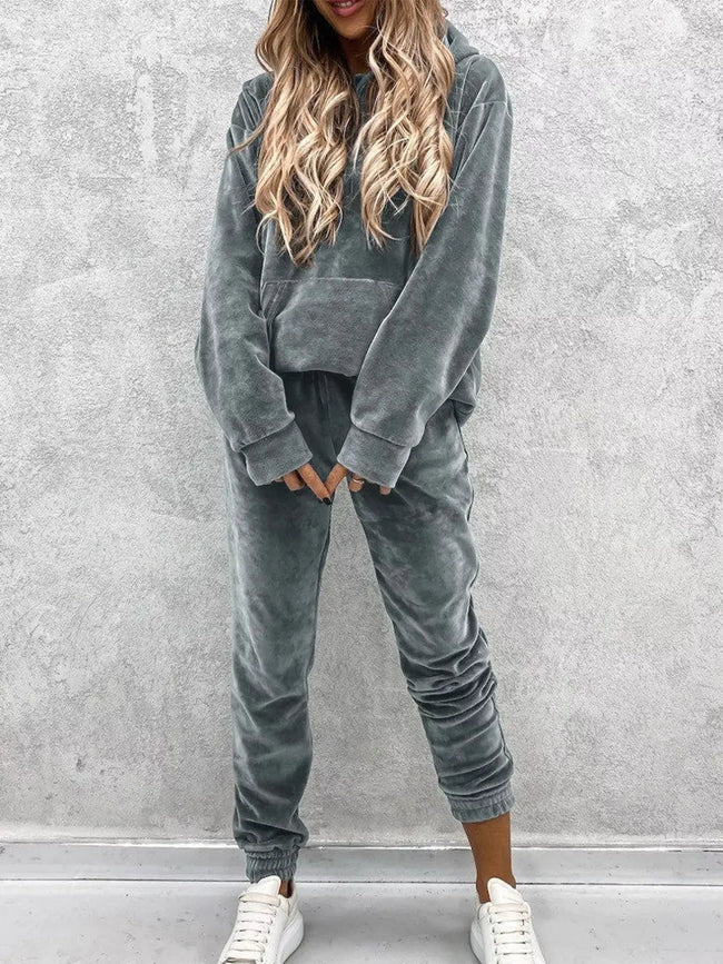 Kangaroo Pocket Hoodie and Pants Set  Style Ratio
