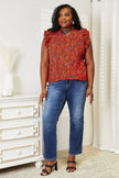 Double Take Floral Flutter Sleeve Notched Neck Blouse  Style Ratio