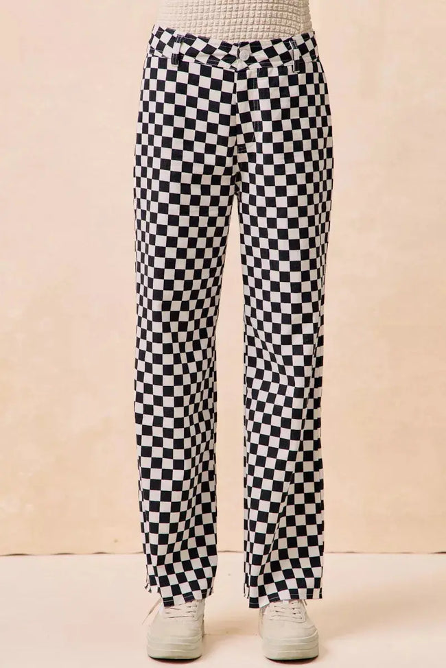 BiBi Gameday Theme Checkered Printed Pants  Style Ratio