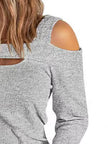 Full Size Cutout Shoulder Long Sleeve Shirt  Style Ratio