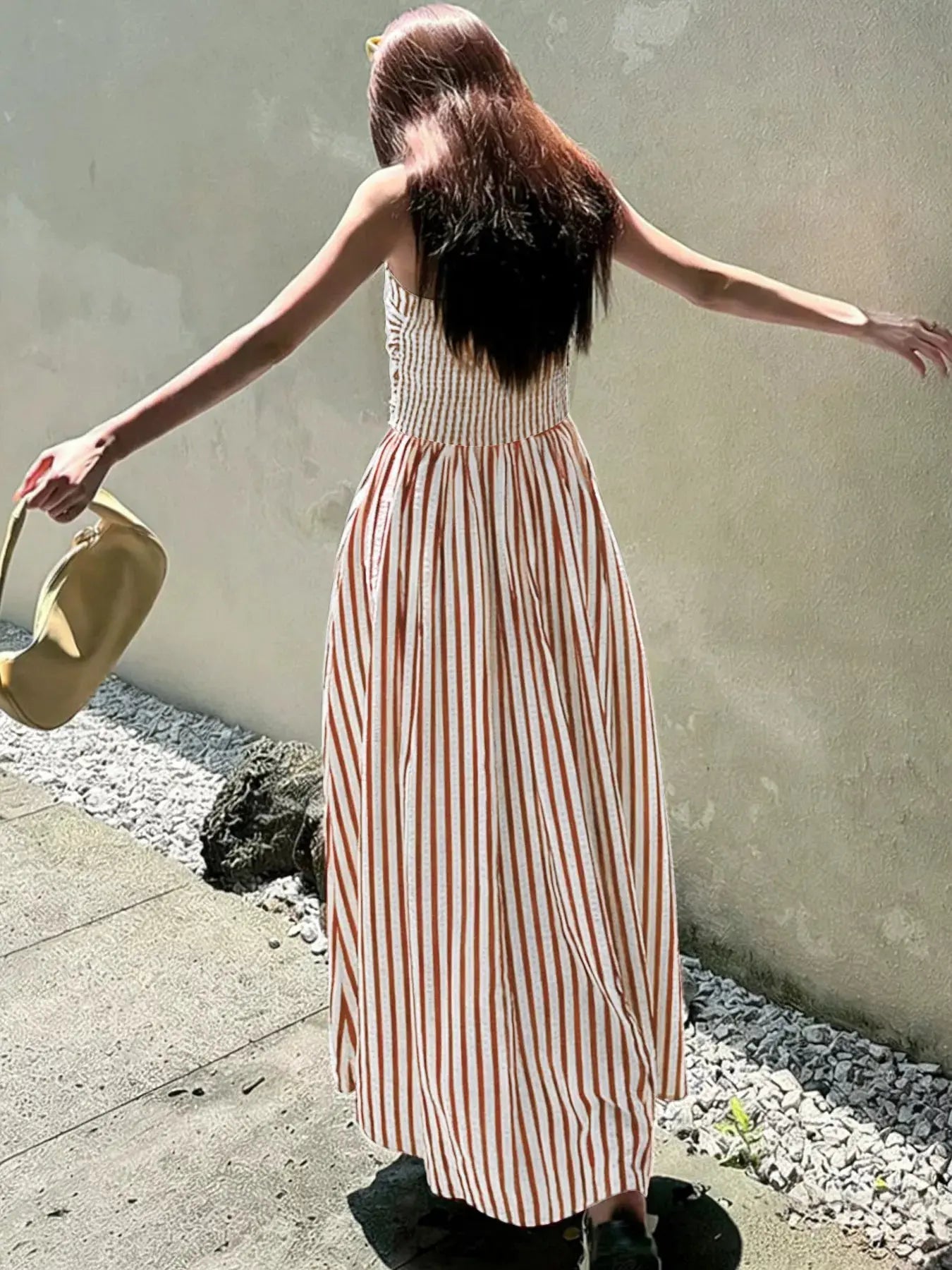 Striped Spaghetti Strap Casual Maxi Dress  Style Ratio