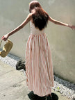 Striped Spaghetti Strap Casual Maxi Dress  Style Ratio