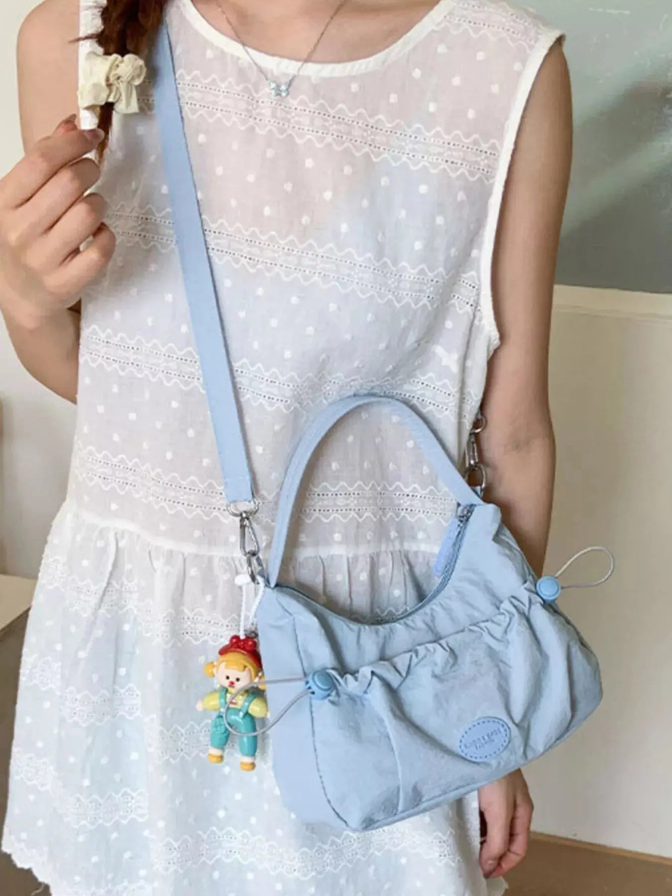 Drawstring Ruched Lightweight Crossbody Bag  Style Ratio