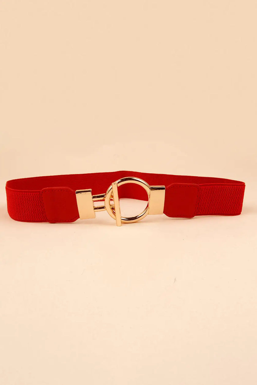 Circle Shape Buckle Zinc Alloy Buckle PU Leather Belt  Style Ratio