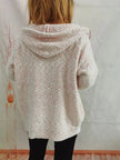 Zip Up Drawstring Long Sleeve Hooded Sweater  Style Ratio