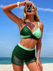 Two Tone Cami and Skort Swim Set  Style Ratio