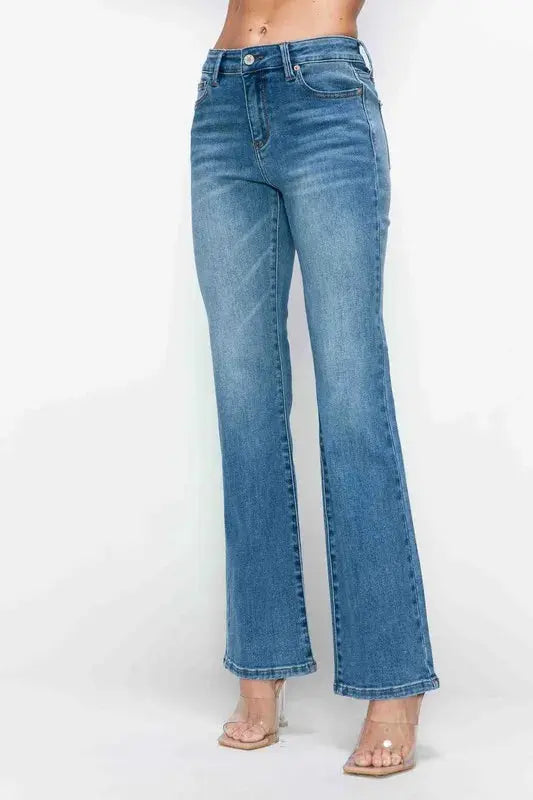 bytos Full Size Cat's Whiskers Mid Rise Bootcut Jeans  Style Ratio