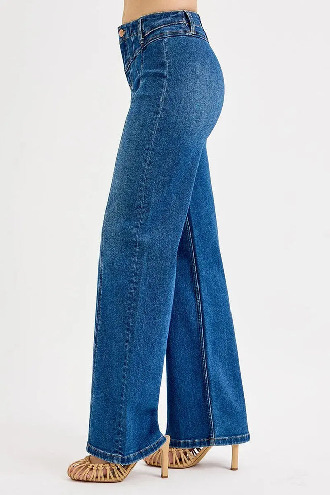 RISEN Seam Detail Wide Leg Jeans  Style Ratio