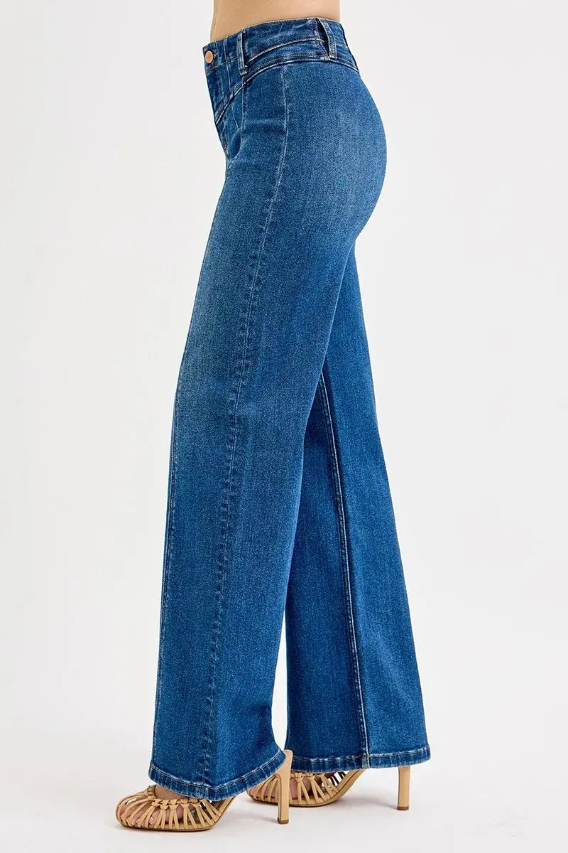 RISEN Seam Detail Wide Leg Jeans  Style Ratio