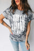 Camouflage Retro American Flag Printed Short Sleeve Shirt  Style Ratio