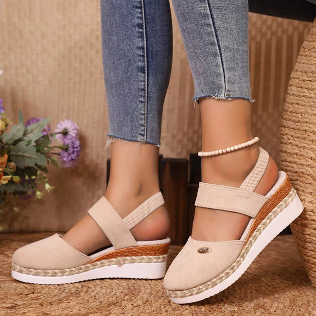 Espadrille Wedge Sandals with Ankle Strap  Style Ratio