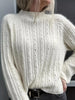 Mock Neck Eyelet Knit Top  Style Ratio