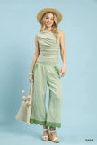 Umgee Stripe Scallop Hem Wide Leg Pants  Style Ratio