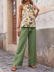 Printed Tank Top and Wide Leg Pants Set  Style Ratio