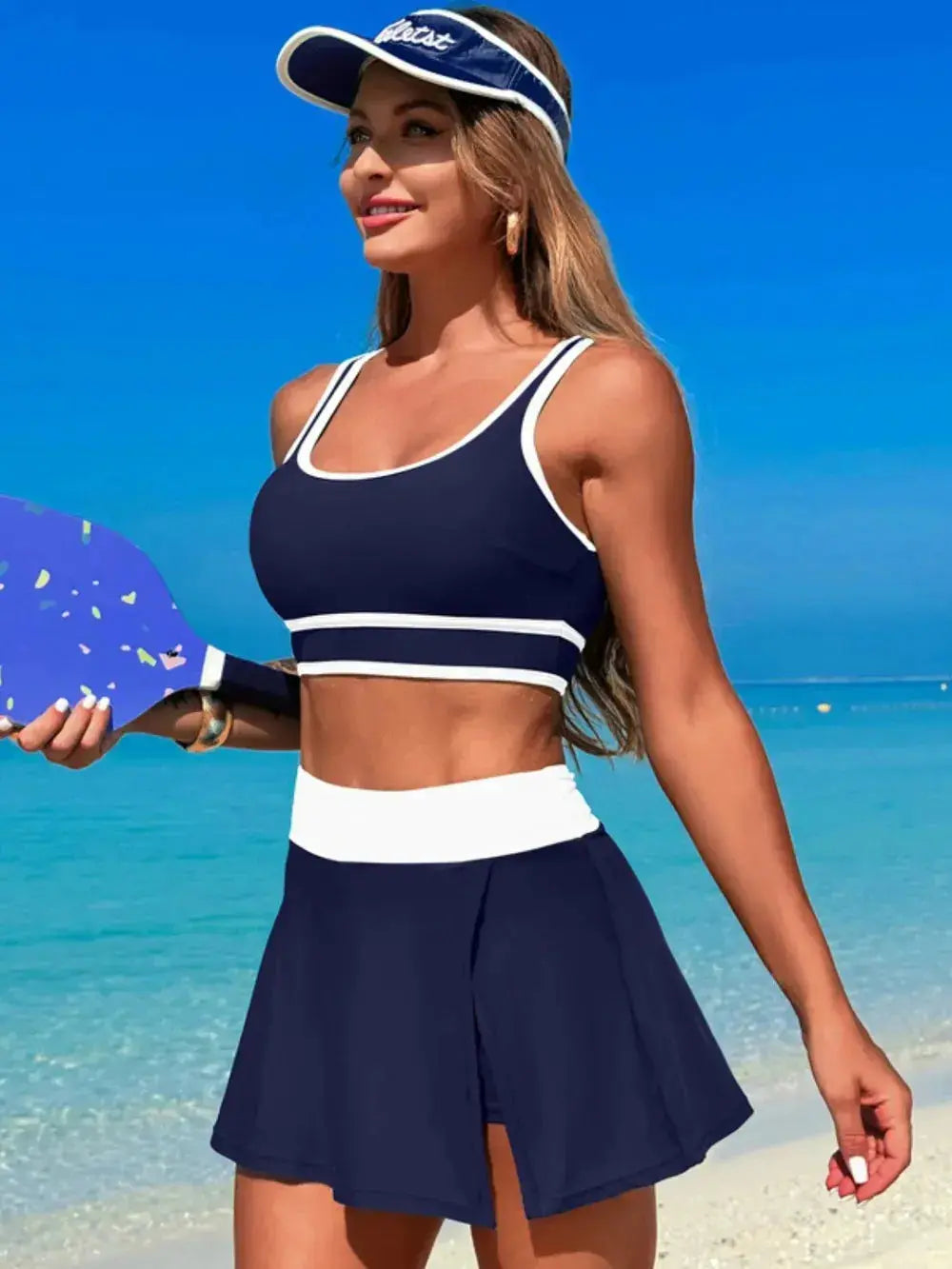 Scoop Neck Top and Skort Swim Set  Style Ratio