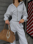 Zip Up Hoodie & Wide Leg Pants Loungewear  Style Ratio