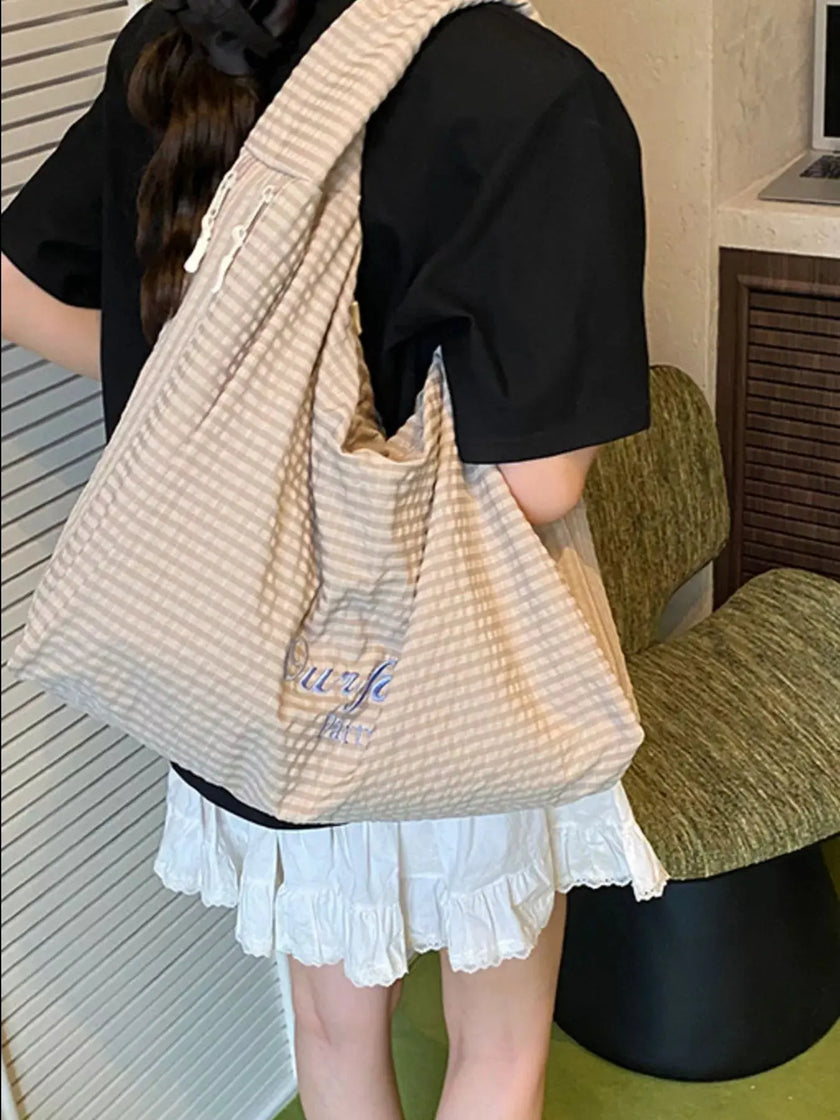 Casual Style Plaid Handbag  Style Ratio