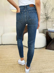 Judy Blue Mid Waist Distressed Slim Jeans  Style Ratio