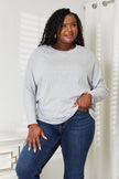 Double Take Seam Detail Round Neck Long Sleeve Top  Style Ratio