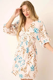 Mittoshop Flower Print Mocked Waist Mini Dress  Style Ratio