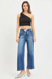 RISEN Elastic Band High Rise Cropped Wide Jeans  Style Ratio