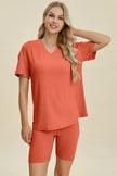 Basic Bae Full Size Ribbed V-Neck Short Sleeve Top and Shorts Loungewear  Style Ratio