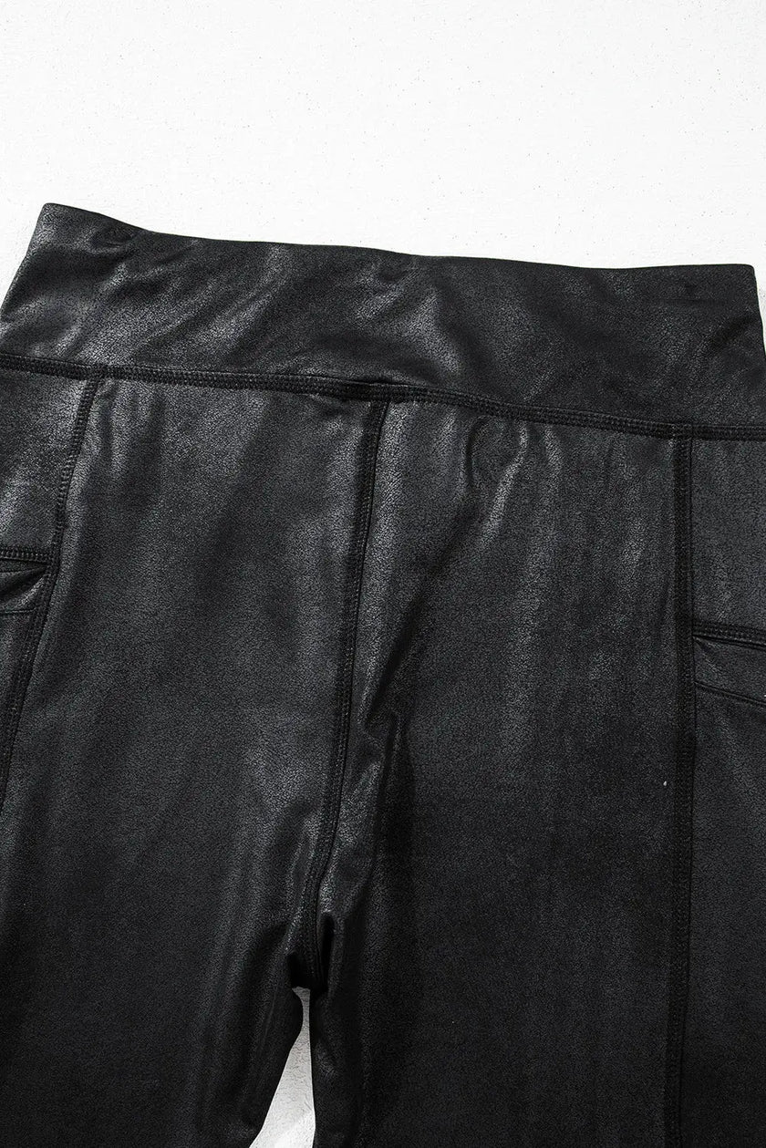 Pocketed V-Cut Waist Leggings  Style Ratio
