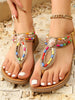 Multi-Color Beaded T-Strap Sandals  Style Ratio
