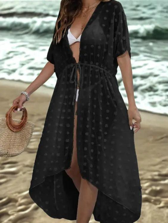 Swiss Dot Sheer Beach Cover Up  Style Ratio