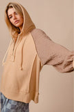 BiBi Half Zip French Terry Hoodie with Kint Sleeves  Style Ratio