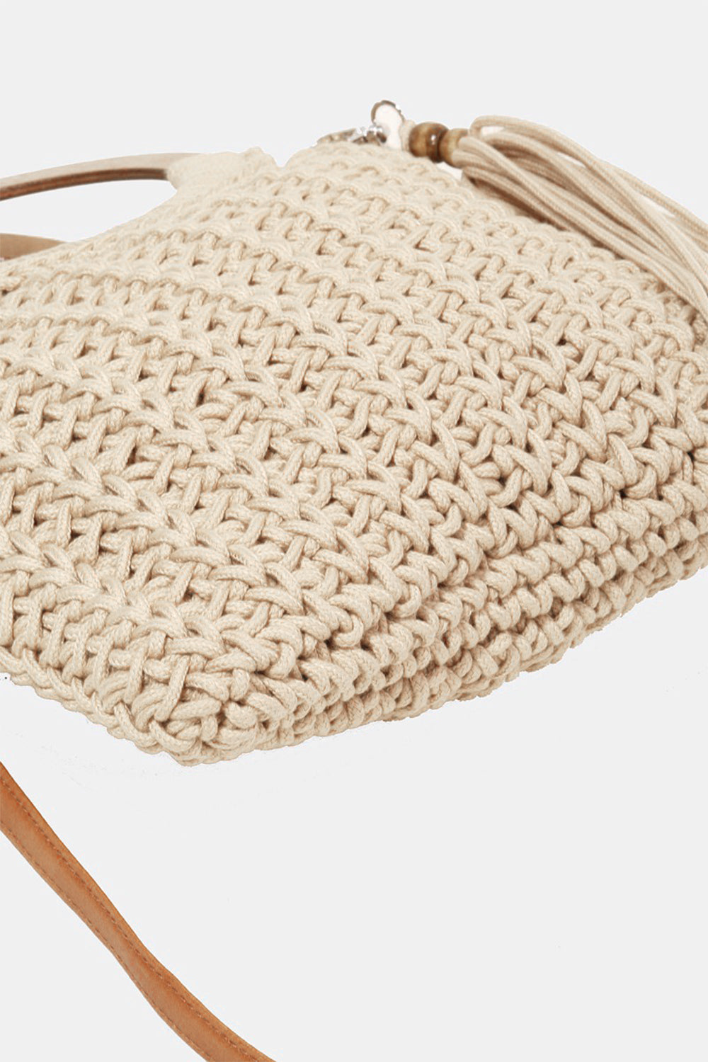 Knit Convertible Tote Bag with Tassel