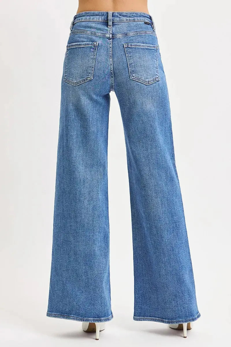 RISEN Full Size High Rise Wide Leg Jeans  Style Ratio