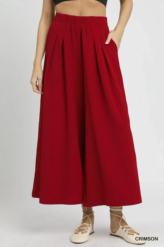 Umgee Elastic Waist Wide Leg Pants  Style Ratio