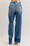 Judy Blue Raw Hem High Waist Column Straight Jeans  Style Ratio