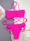 Halter Neck Drawstring Detail Bikini  Style Ratio