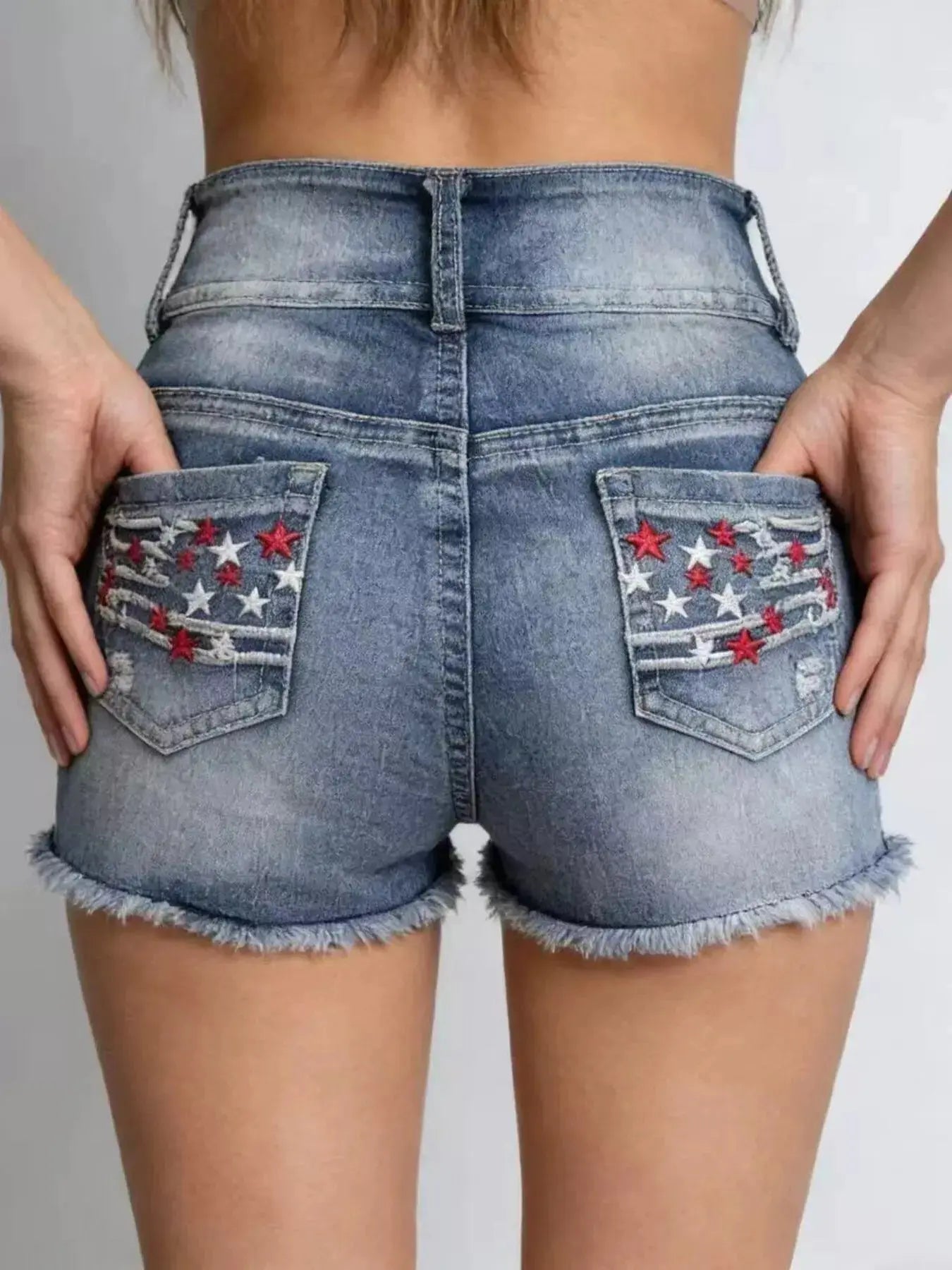 American Flag Distressed Denim Shorts  Style Ratio