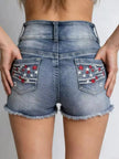 American Flag Distressed Denim Shorts  Style Ratio