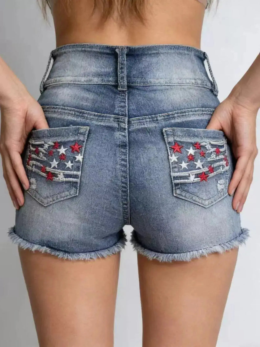 American Flag Distressed Denim Shorts  Style Ratio