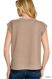 Zenana Scuba Round Neck Cap Sleeve Top  Style Ratio