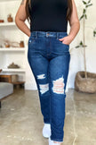 Judy Blue High Waist Rigid Magic Heavy Destroy Straight Jeans  Style Ratio