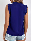 Ruffle Trim Tie Front Tank  Style Ratio