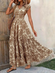 Printed Cap Sleeve Maxi Dress  Style Ratio