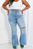 Vibrant MIU High Rise Button Flare Jeans  Style Ratio